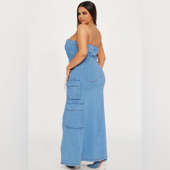 Fashion Nova- Diana Denim Maxi - Picture 3 of 3
